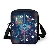 ELVISWORDS 12 Constellations Print Messenger Bag Boys Girls Handbag