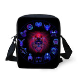 ELVISWORDS 12 Constellations Print Messenger Bag Boys Girls Handbag