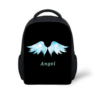 Angel Wing Print Small School Bags For Girls Boys Satchels Music Note
