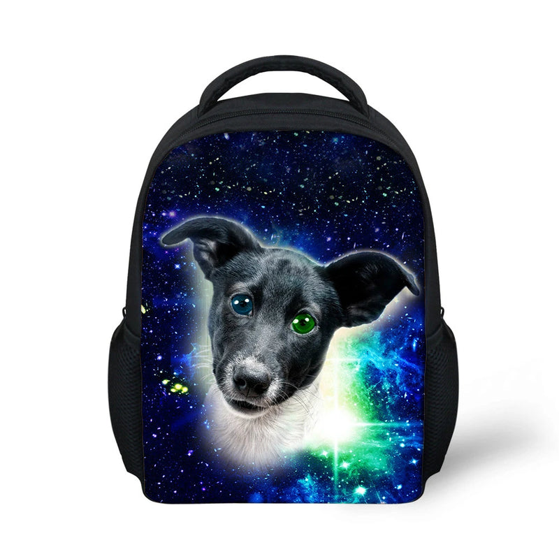 ELVISWORDS Galaxy Cat Dog School Backpack