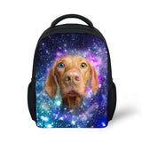 ELVISWORDS Galaxy Cat Dog School Backpack