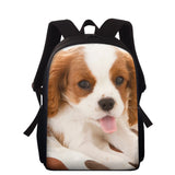 Dog Printing Backpack For Boys Girls Teen 15 Inch School Bags