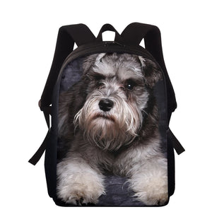 Backpack Dog Printing School Bags For Teenager Book Bag Women 15 Inch