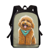 Mini Dog Print Backpack 15 Inch School Bag Girls Boys Mochila Escolar