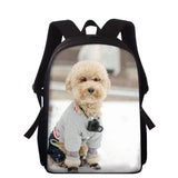 Mini Dog Print Backpack 15 Inch School Bag Girls Boys Mochila Escolar