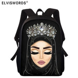 Muslim Girl Hijab Face Printed Book Bag for Kids