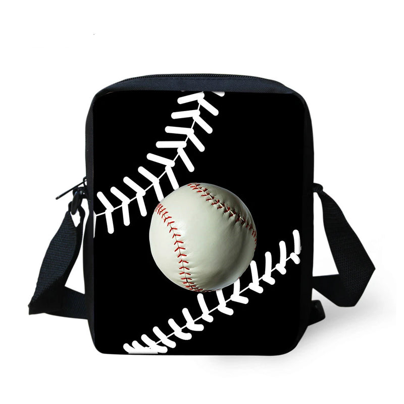 ELVISWORDS Ball Pattern School Bag Boys Messenger Bag Kids Travel