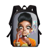 Afro Baby Girl Print School Backpack Kids Book Bag Mochila Escolar