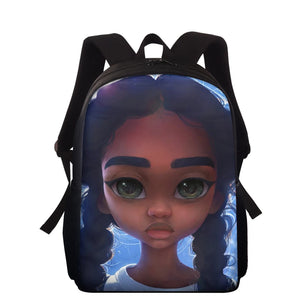 Afro Baby Girl Print School Backpack Kids Book Bag Mochila Escolar
