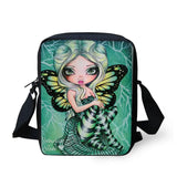 ELVISWORDS Gothic 3d Print Messenger Bags Girls Mini Totes Women Crossbody Bag
