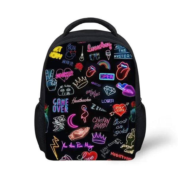 ELVISWORDS Cartoon Music School Backpack for Kids