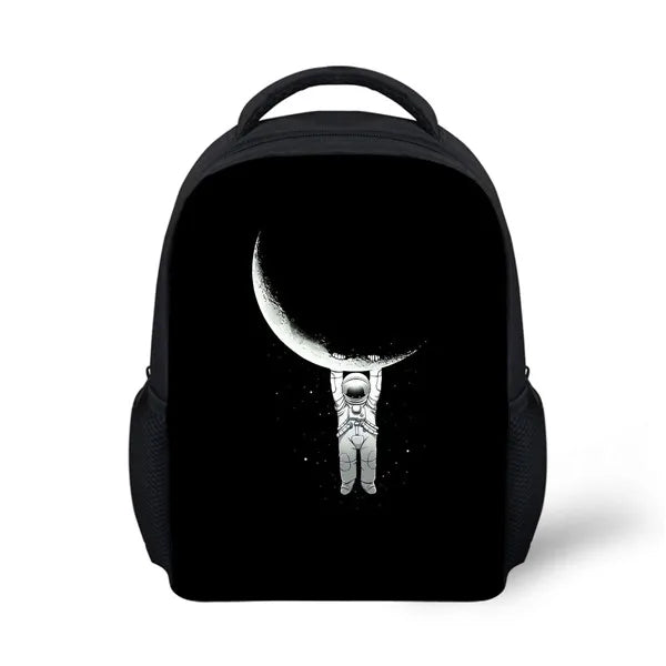 ELVISWORDS Alien Print Cartoon School Backpack for Kids