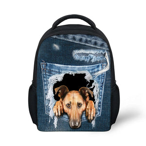 Small Dog Print School Backpack Kindergarten Child Satchels Mochila Escolar Kids
