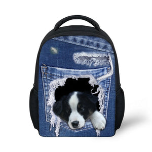 Small Dog Print School Backpack Kindergarten Child Satchels Mochila Escolar Kids