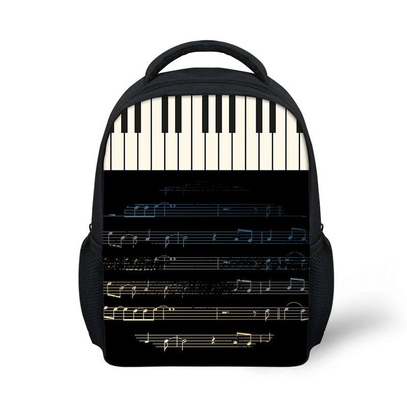 ELVISWORDS Kids School Bag 3D Music Piano Notes Backpack for Kindergarten
