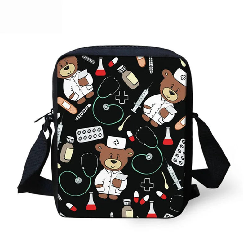 Cartoon Bear Nurse Bag Teen Crossbody Girls Shoulder Bookbag