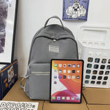 EST Solid Colour Unisex School Backpack Girls Teenager Shoulders Waterproof