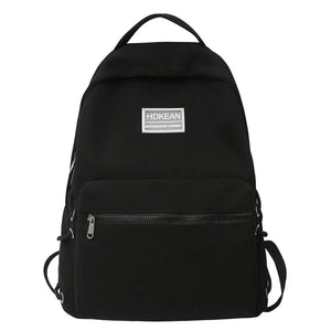 EST Solid Colour Unisex School Backpack Girls Teenager Shoulders Waterproof