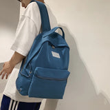 EST Solid Colour Unisex School Backpack Girls Teenager Shoulders Waterproof
