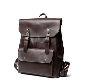 Hot Man PU Leather Backpack Vintage Travel Bag