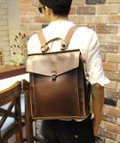 ETN BAG Men's Leather Backpack Vintage School Bag