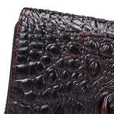 EUMOAN Oil Wax Leather Crocodile Print Wallet
