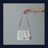 Spring & French Soft-Faced Handbag Large Capacity Pleated Small Square Bag