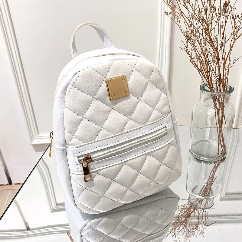 Mini Women's Backpacks PU Leather Multi-Function Ladies Phone Pouch Pack Female