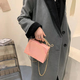 Women's One Shoulder Handbag Metal Acrylic Buckle Chain Bag