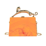 Women's One Shoulder Handbag Metal Acrylic Buckle Chain Bag