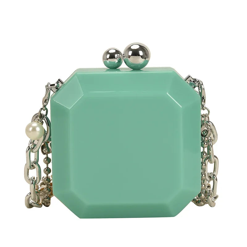 EZlover Mini Lipstick Jelly Bag Acrylic Chain Shoulder Box