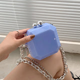 EZlover Mini Lipstick Jelly Bag Acrylic Chain Shoulder Box