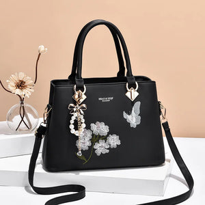 Early Autumn Bow Pendant Shoulder Messenger Bag Female Embroidery