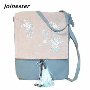 Floral Embroidery Messenger Bag Crossbody Cellphone Purse