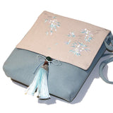 Floral Embroidery Messenger Bag Crossbody Cellphone Purse