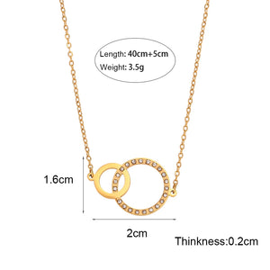 Stainless Steel Loop Pendant Necklace Bracelet Set