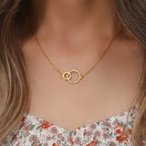 Stainless Steel Loop Pendant Necklace Bracelet Set
