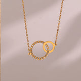 Stainless Steel Loop Pendant Necklace Bracelet Set