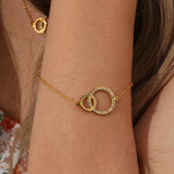 Stainless Steel Loop Pendant Necklace Bracelet Set