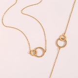 Stainless Steel Loop Pendant Necklace Bracelet Set
