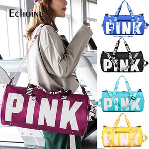 Echoine Leisure Zip Travel Bag Sports Bag Letter Printing Portable