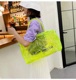 Echoine Transparent Plastic Dustproof Travel Bag Ladies Letter Print