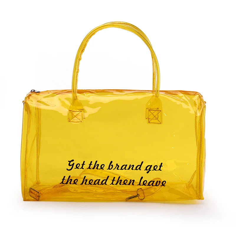 Echoine Transparent Plastic Dustproof Travel Bag Ladies Letter Print