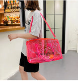 Echoine Transparent Plastic Dustproof Travel Bag Ladies Letter Print