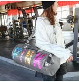 Echoine Woman Casual Travel Bag Sports Gym Laser Sequin Letter Print