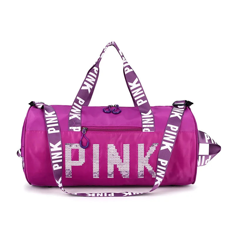 Echoine Woman Leisure Zip Travel Bag Sports Bag Letter Printing
