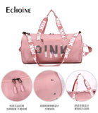 Echoine Woman Leisure Zip Travel Bag Sports Bag Letter Printing