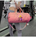 Echoine Zipper Travel Bag Ladies Gym Sports Bag Letter Printing