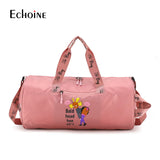 Echoine Zipper Travel Bag Ladies Gym Sports Bag Letter Printing