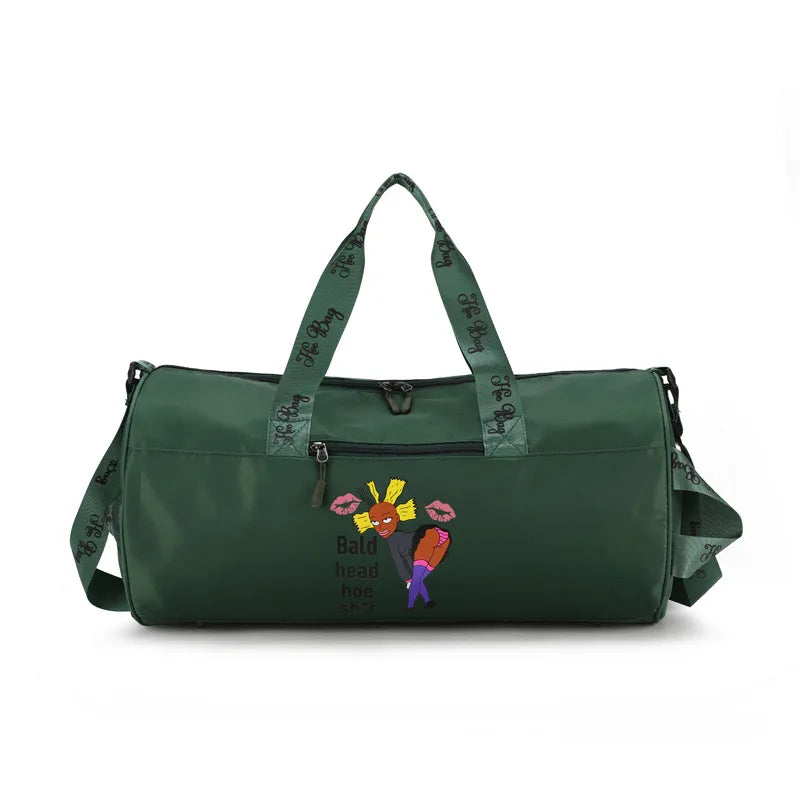 Echoine Zipper Travel Bag Ladies Gym Sports Bag Letter Printing